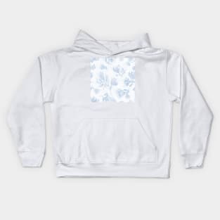 light blue flowers watercolor Kids Hoodie